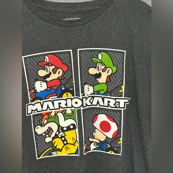 Mens Mario Cart Tshirt size XL charcoal grey color - Picture 3 of 4